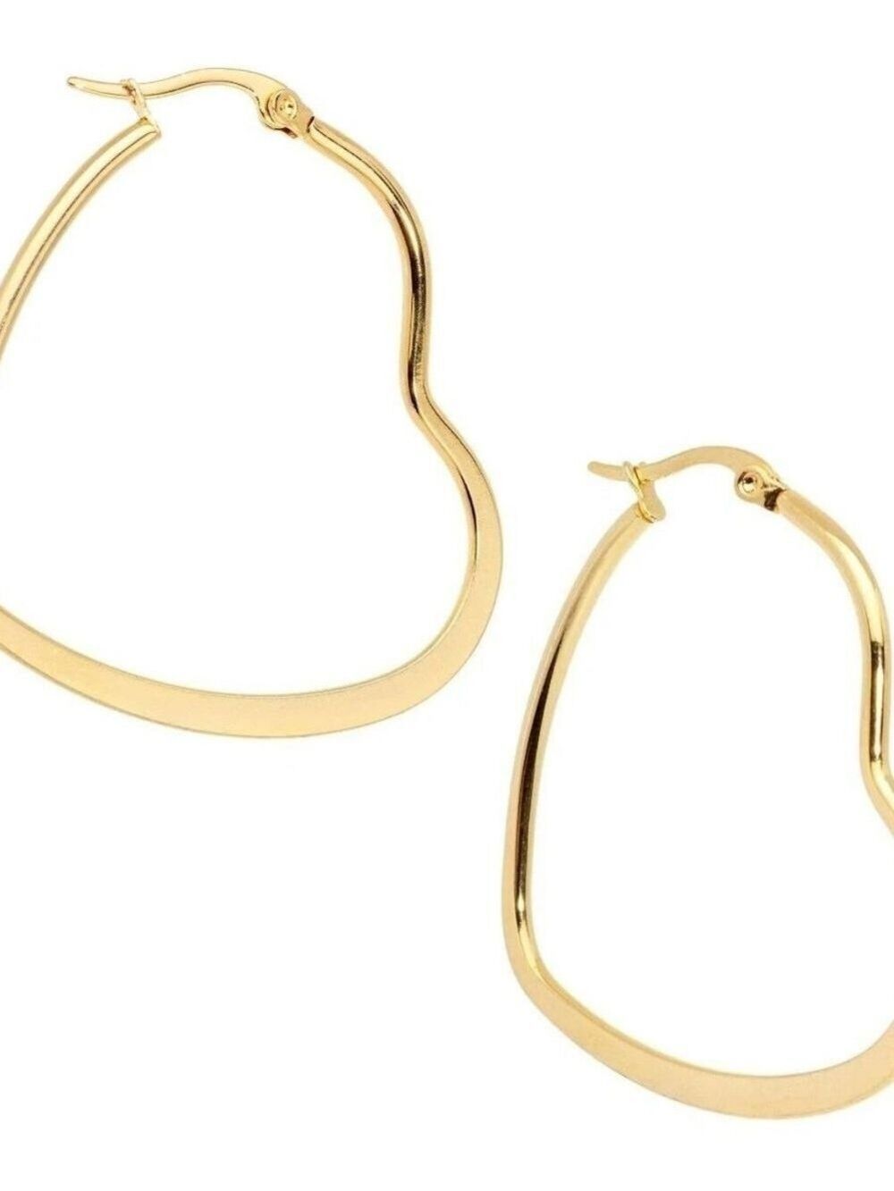 40mm Gold Tone PVD Stainless Steel Heart Hoop Earrings